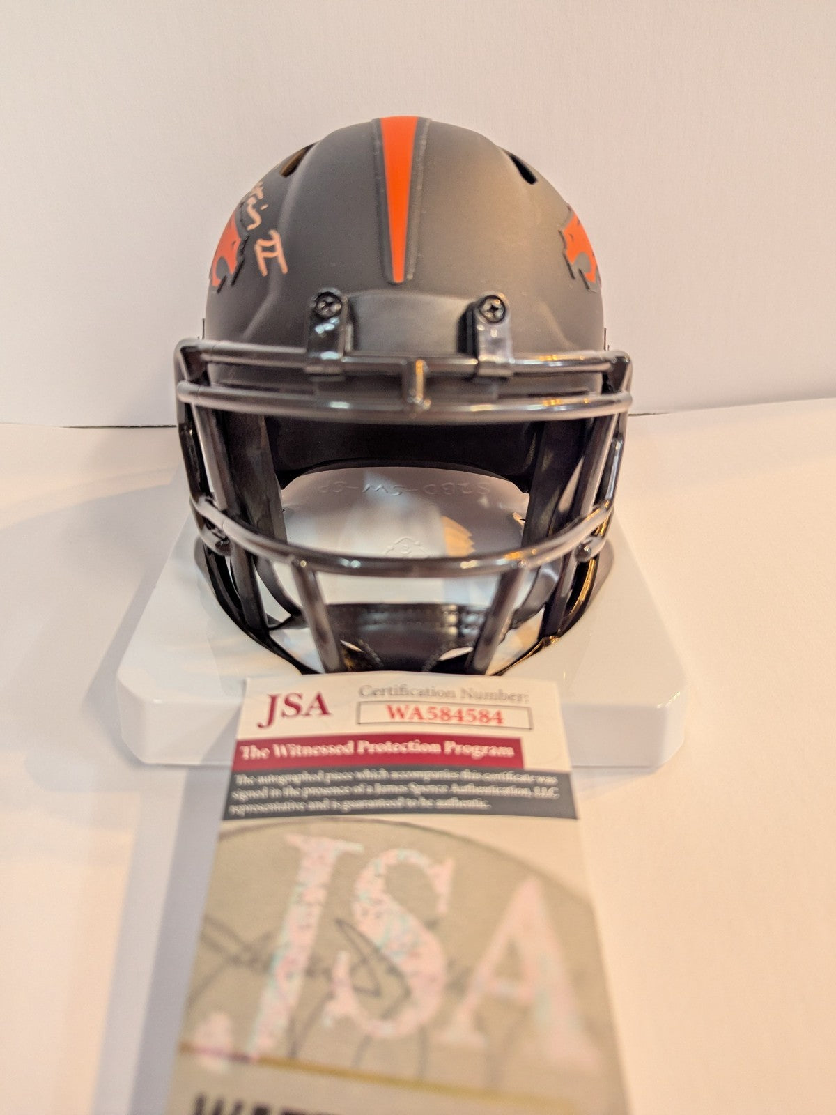 Denver Broncos Patrick Surtain Ii Signed Eclipse Orange Sig Mini Helmet Jsa Coa