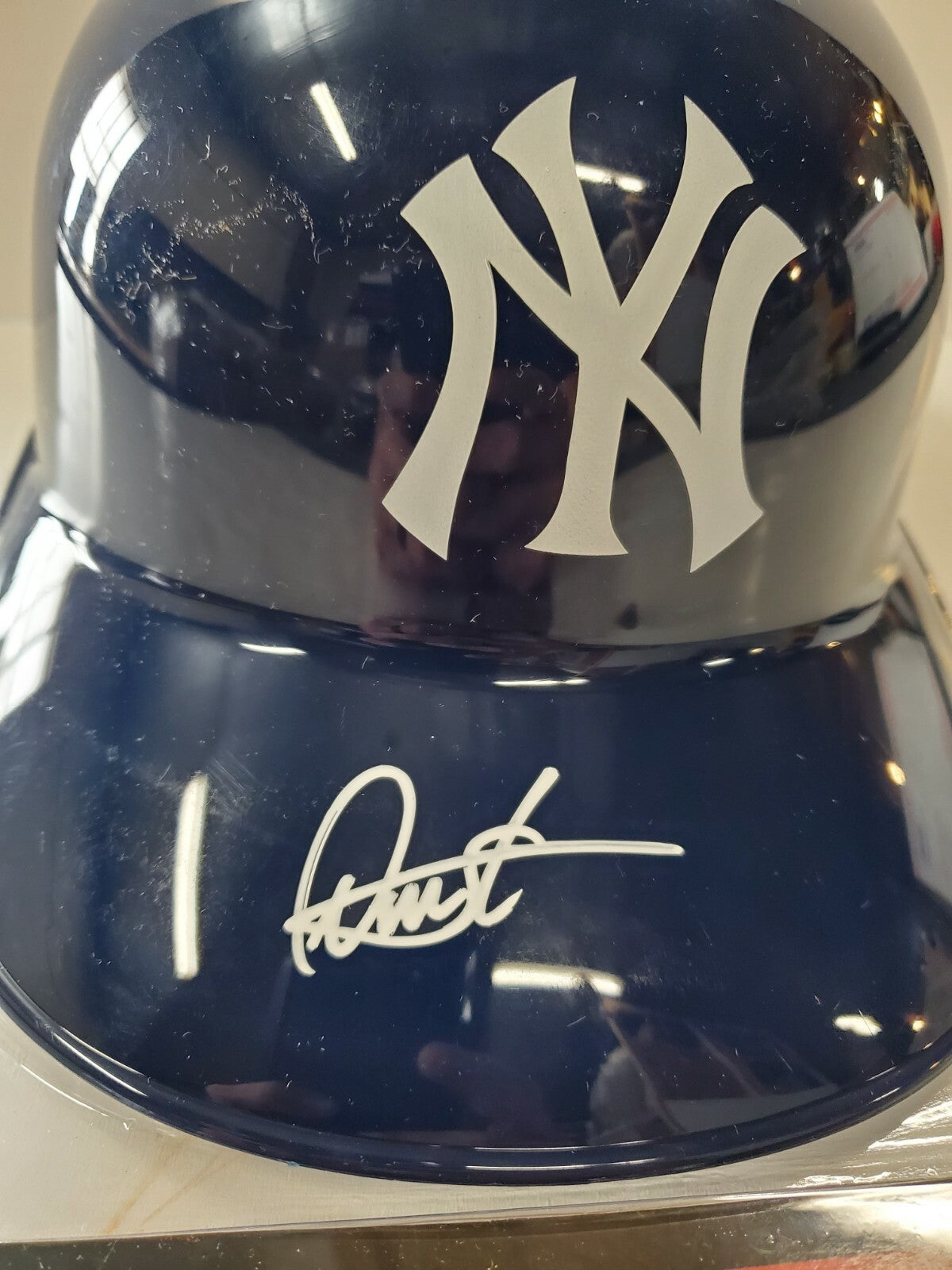 New York Yankees Deivi Garcia Autographed Signed Souvenir Helmet Jsa Coa