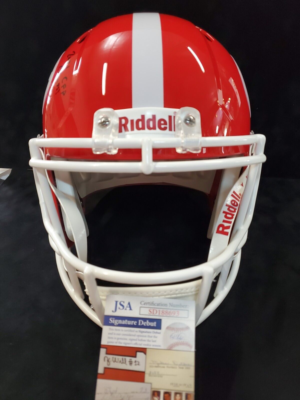 Georgia Bulldogs Jordan Davis Signed 4X Inscribed Full Size Replica Helmet Jsa