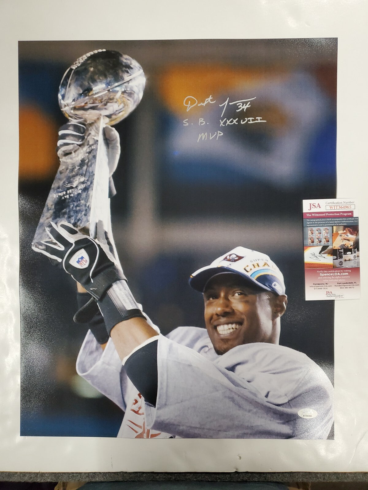 Tampa Bay Buccaneers Dexter Jackson Autographed Inscribed 16X20 Photo Jsa Coa