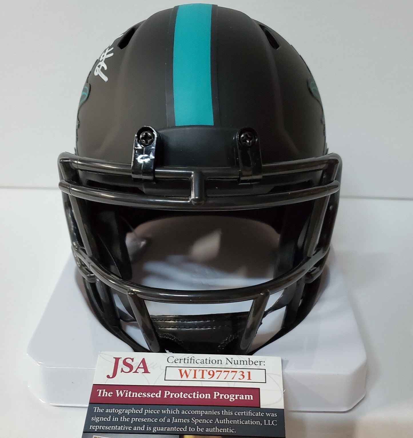 Miami Dolphins Jevon Holland Autographed White Signed Eclipse Mini Helmet Jsa