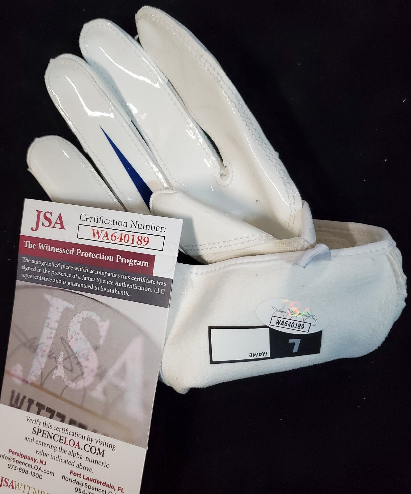 Denver Broncos Damarri Mathis Autographed Signed Glove Jsa Coa