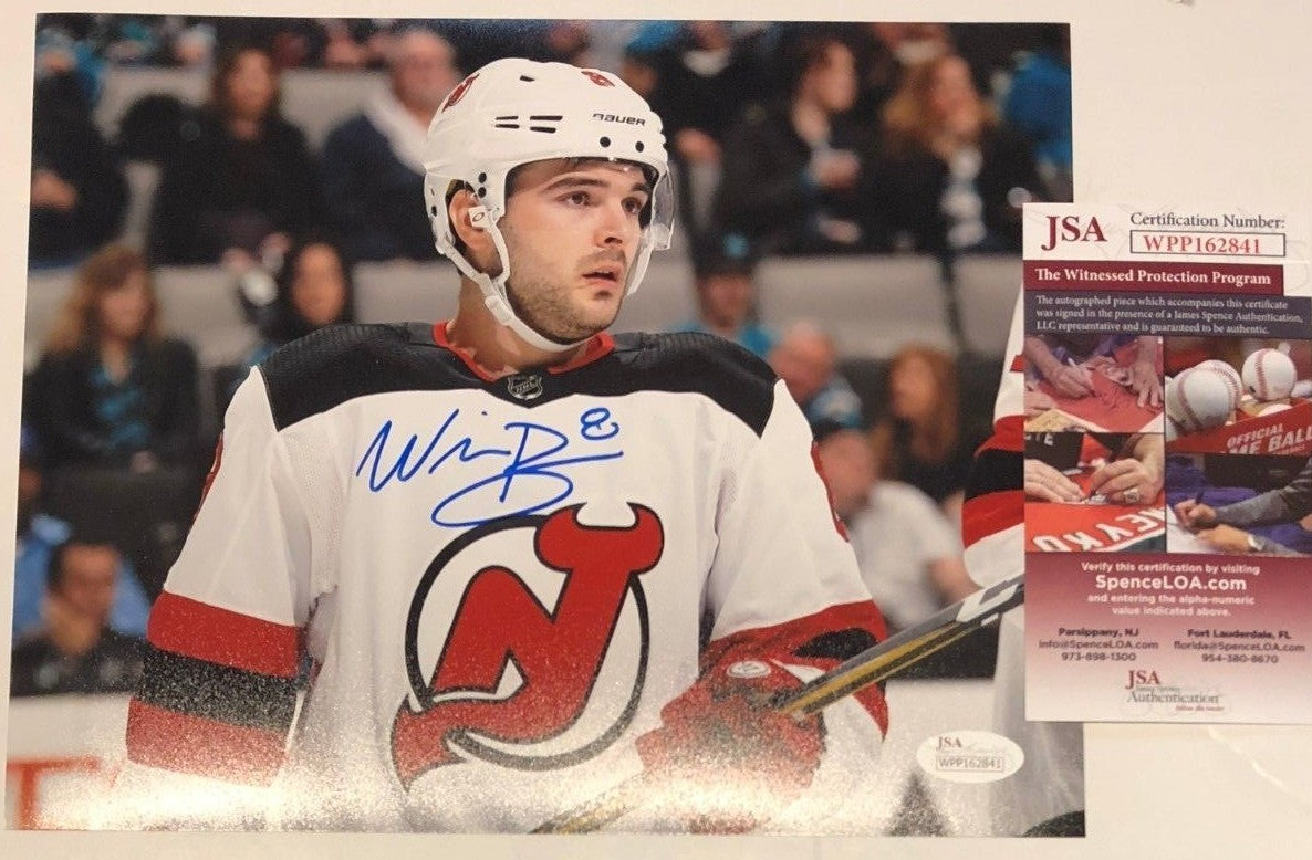 Will Butcher Autographed Signed New Jersey Devils 8X10 Photo Jsa Coa