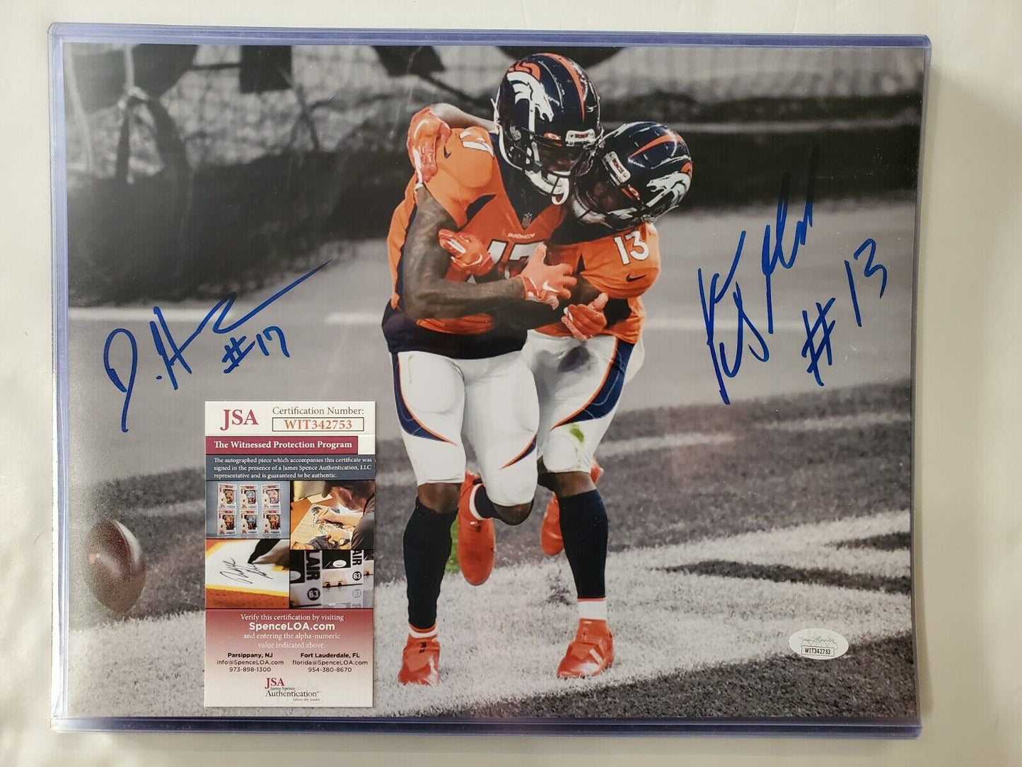 Kj Hamler Daesean Hamilton Autographed Signed Denver Broncos 11X14 Photo Jsa Coa