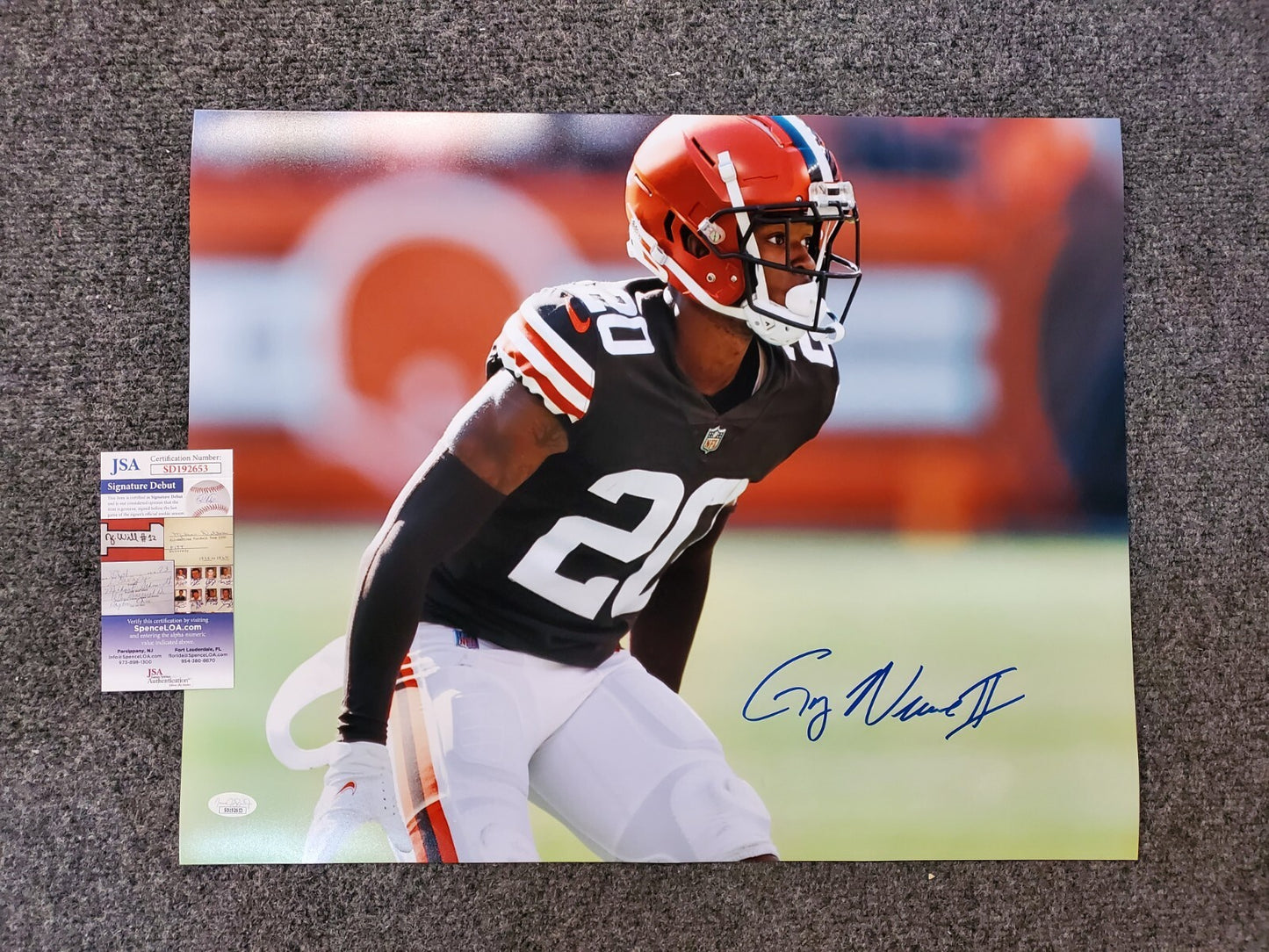 Cleveland Browns Greg Newsome Ii Autographed Signed 16X20 Photo Jsa Coa