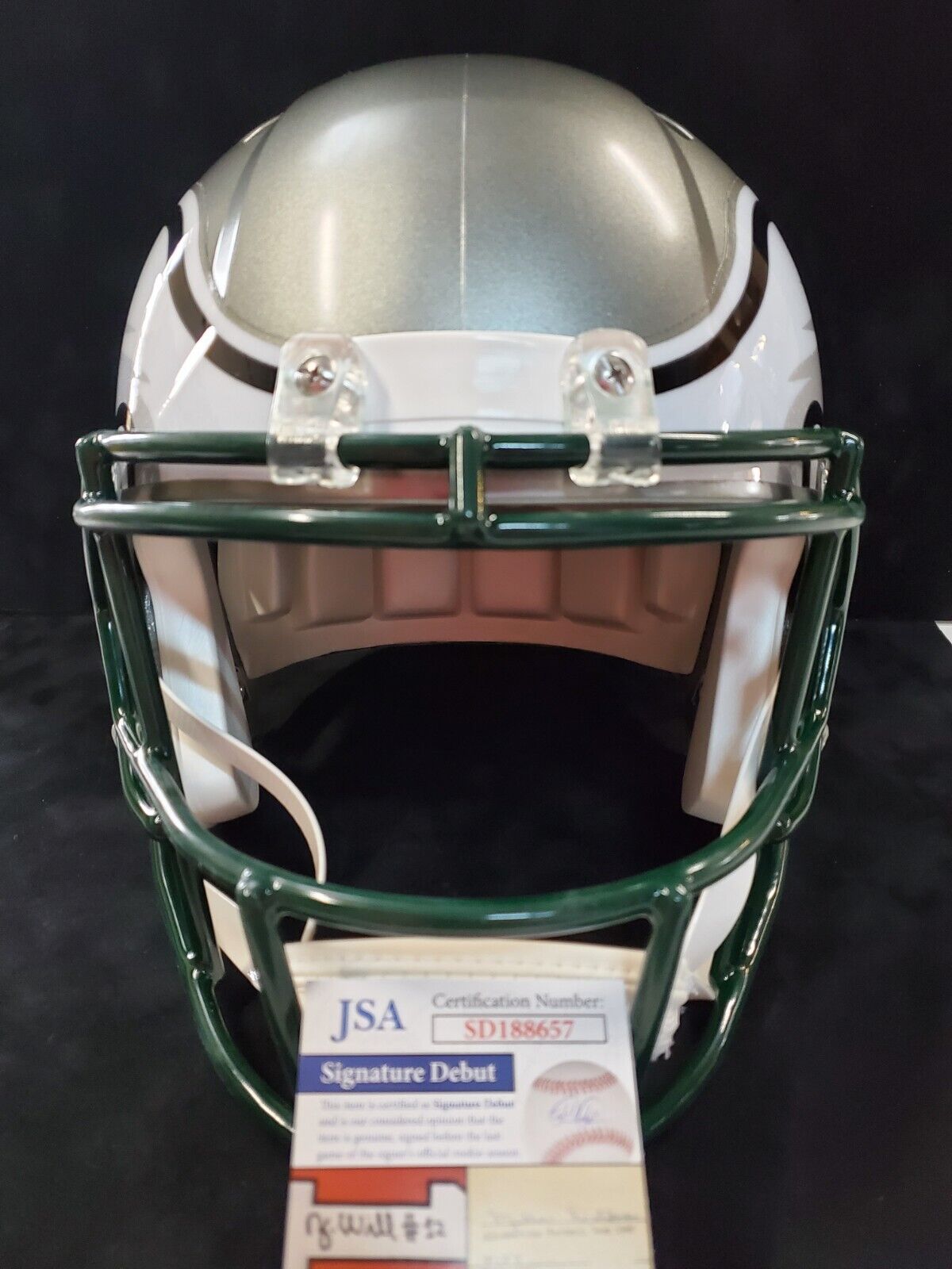 Philadelphia Eagles Jordan Davis Signed Full Size Flash Replica Helmet Jsa Coa