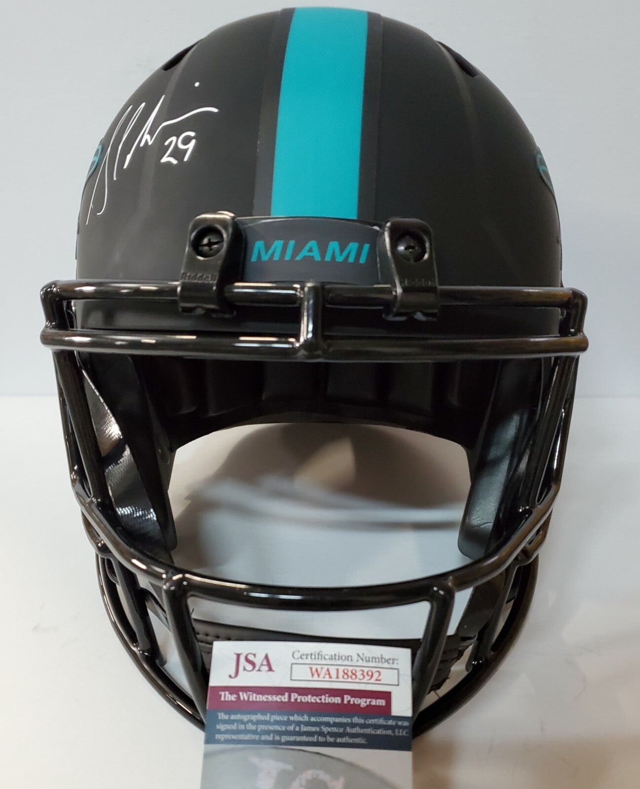 Miami Dolphins Pat Surtain Sam Madison Signed F/S Eclipse Replica Helmet Jsa Coa