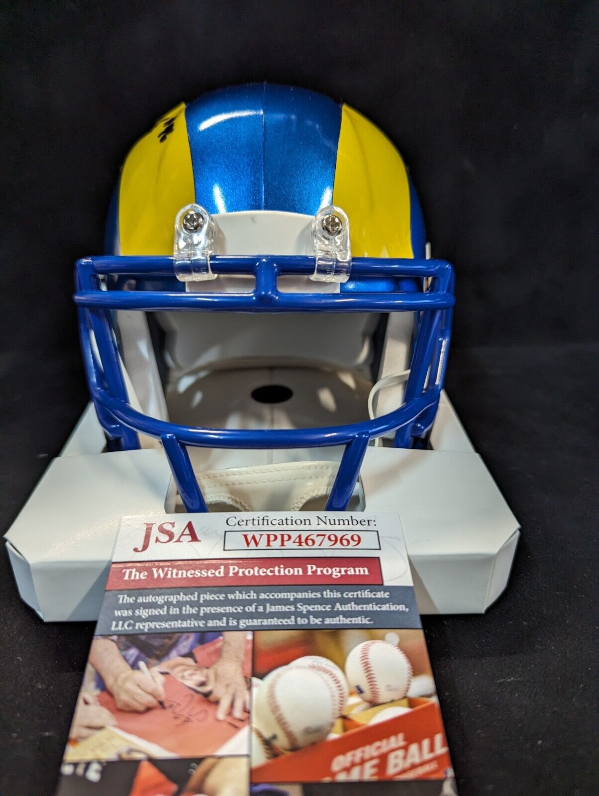 MVP Authentics Los Angeles Rams Grant Haley Autographed Speed Mini Helmet Jsa Coa 121.50 sports jersey framing , jersey framing