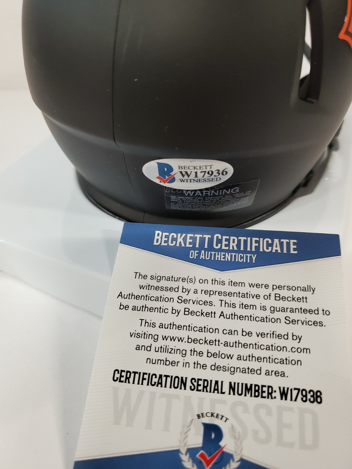 Brian Urlacher Signed Chicago Bears Eclipse Mini Helmet Beckett Coa