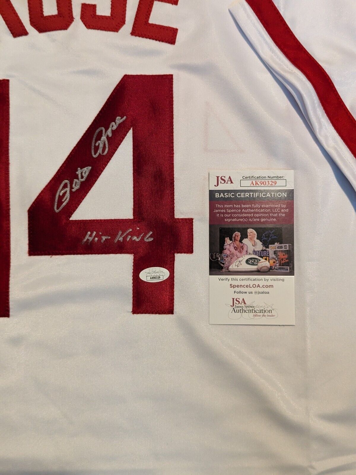 MVP Authentics Cincinnati Reds Pete Rose Autographed Signed Inscribed Custom Jersey Jsa Coa 139.50 sports jersey framing , jersey framing