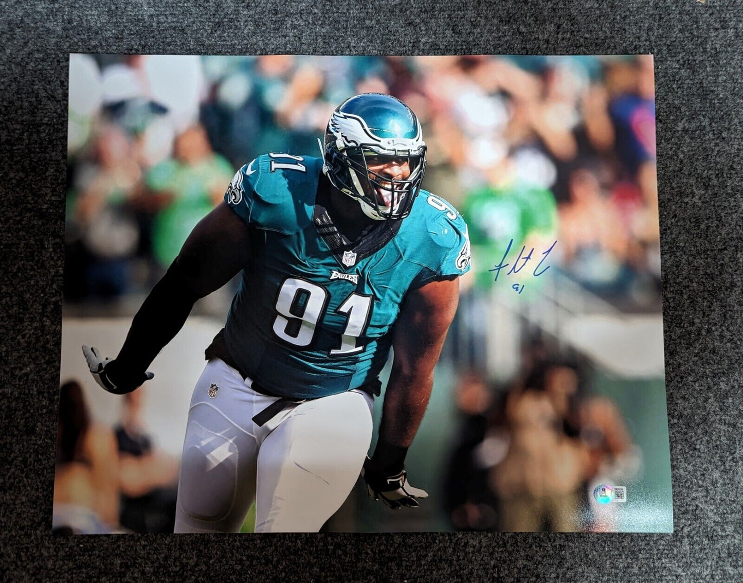 MVP Authentics Philadelphia Eagles Fletcher Cox Autographed Signed 16X20 Photo Beckett Holo 112.50 sports jersey framing , jersey framing