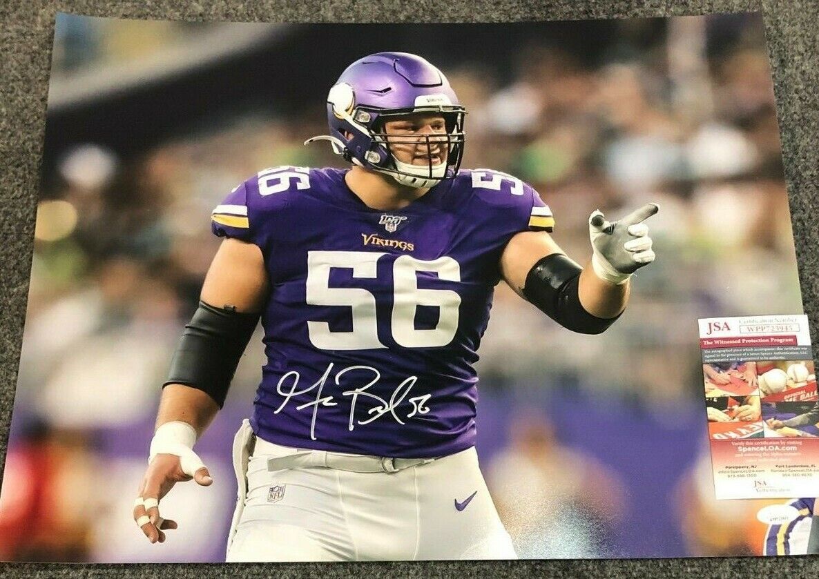 MVP Authentics Minnesota Vikings Garrett Bradbury Autographed Signed 16X20 Photo Jsa Coa 71.10 sports jersey framing , jersey framing