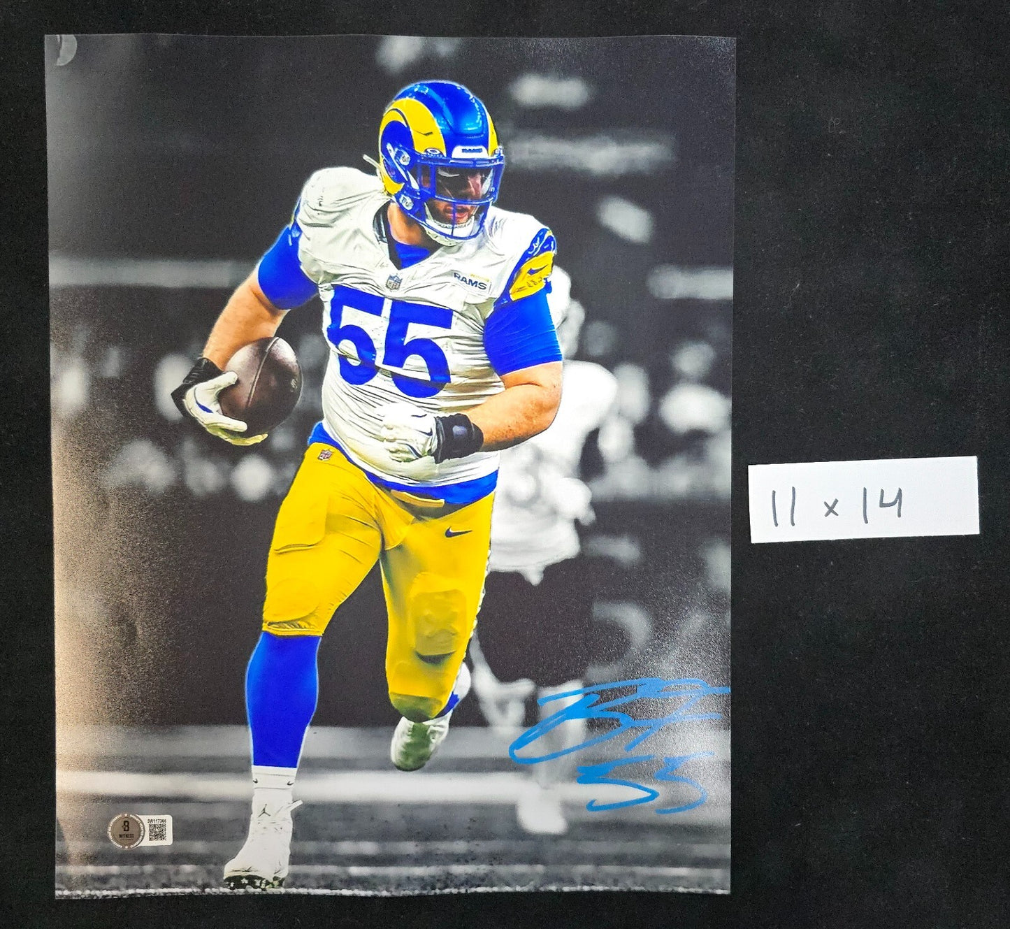 Los Angeles Rams Braden Fiske Autographed Signed 11X14 Photo Beckett Holo