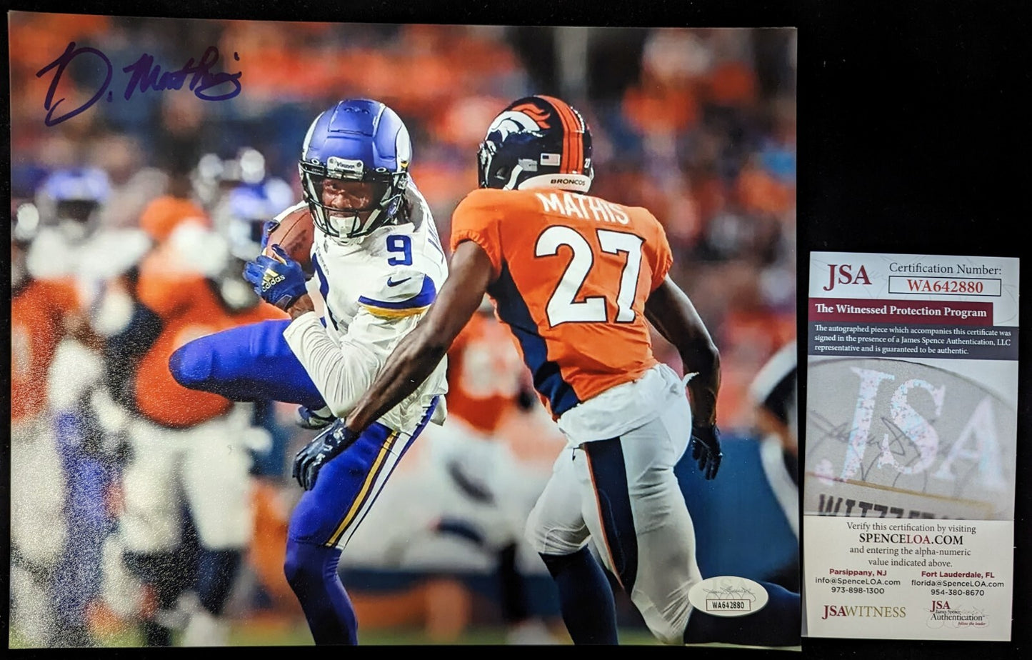 Denver Broncos Damarri Mathis Autographed Signed 8X10 Photo Jsa Coa