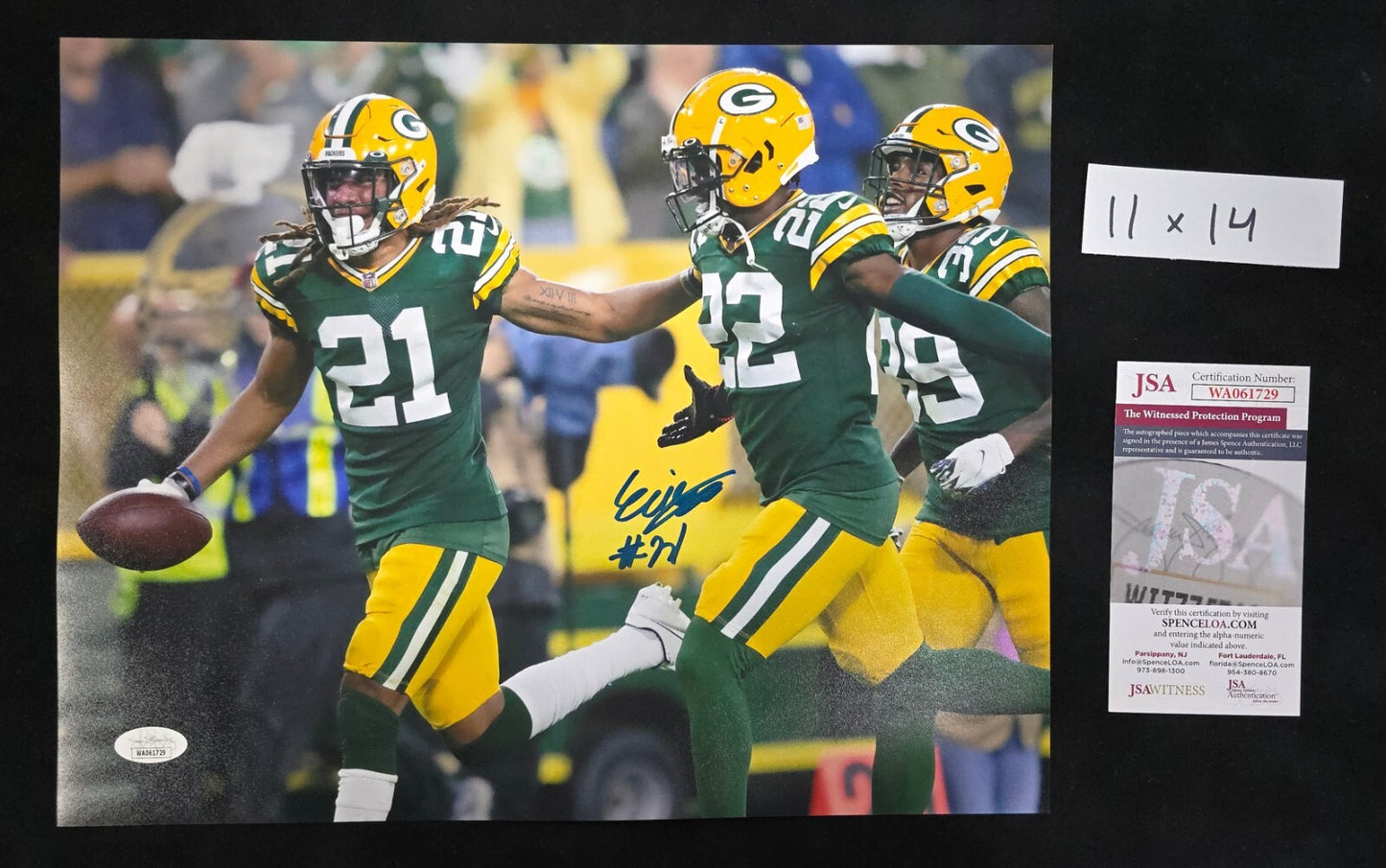 Green Bay Packers Eric Stokes Autographed 11X14 Photo Jsa Coa