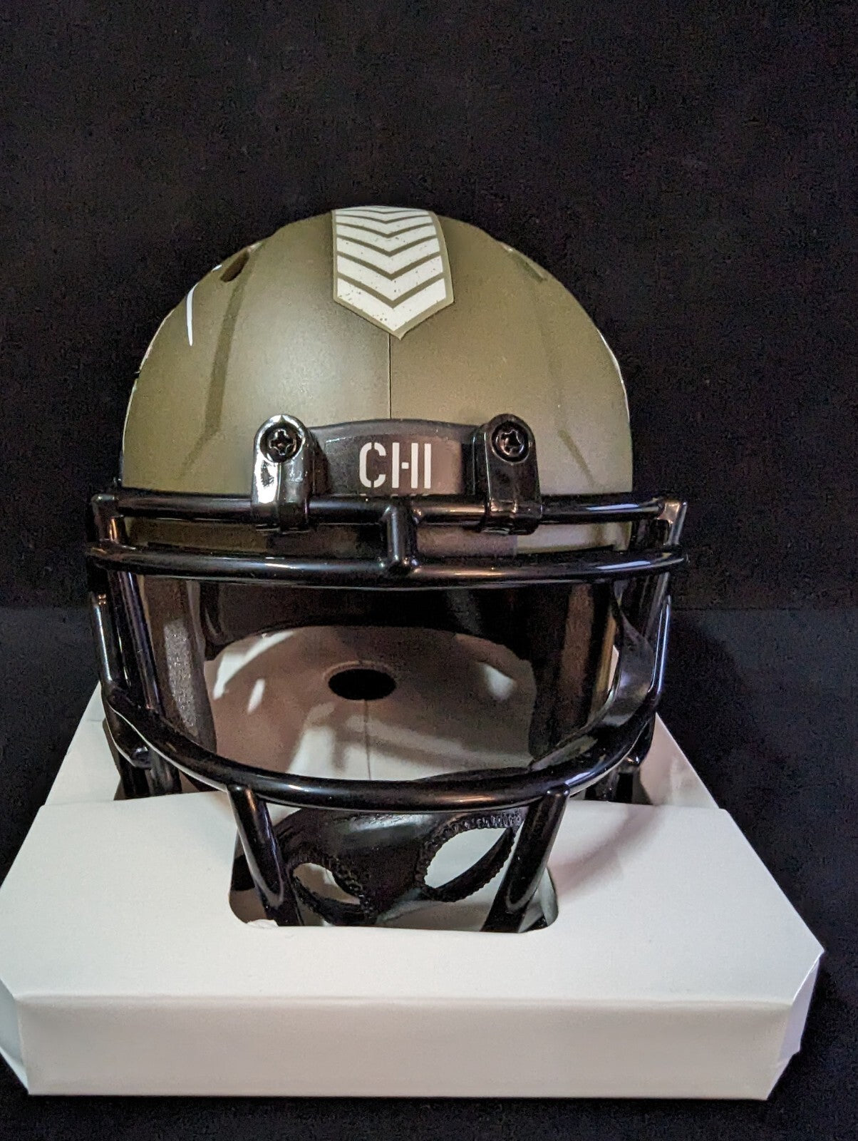 Chicago Bears Roschon Johnson Autographed Salute Mini Helmet Beckett Holo