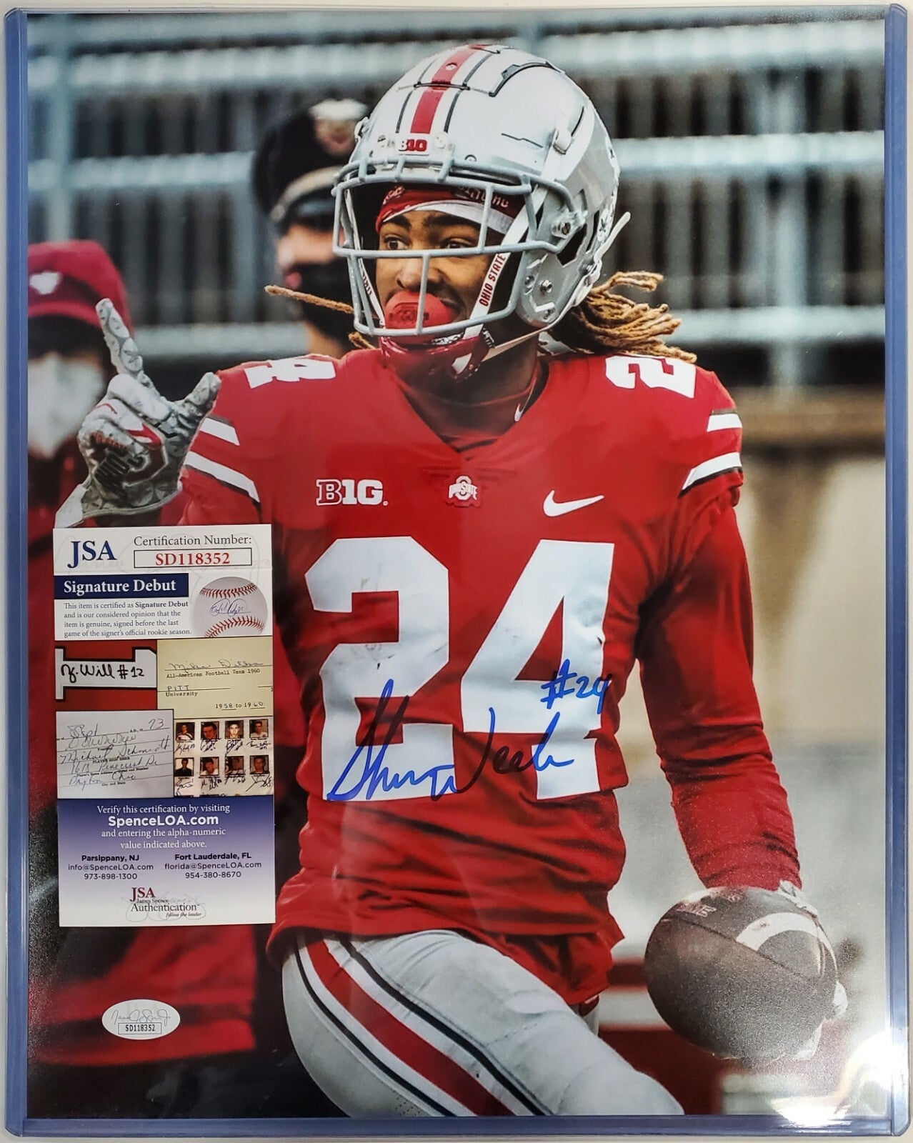 Ohio State Buckeyes Shaun Wade Autographed 11X14 Photo Jsa Coa