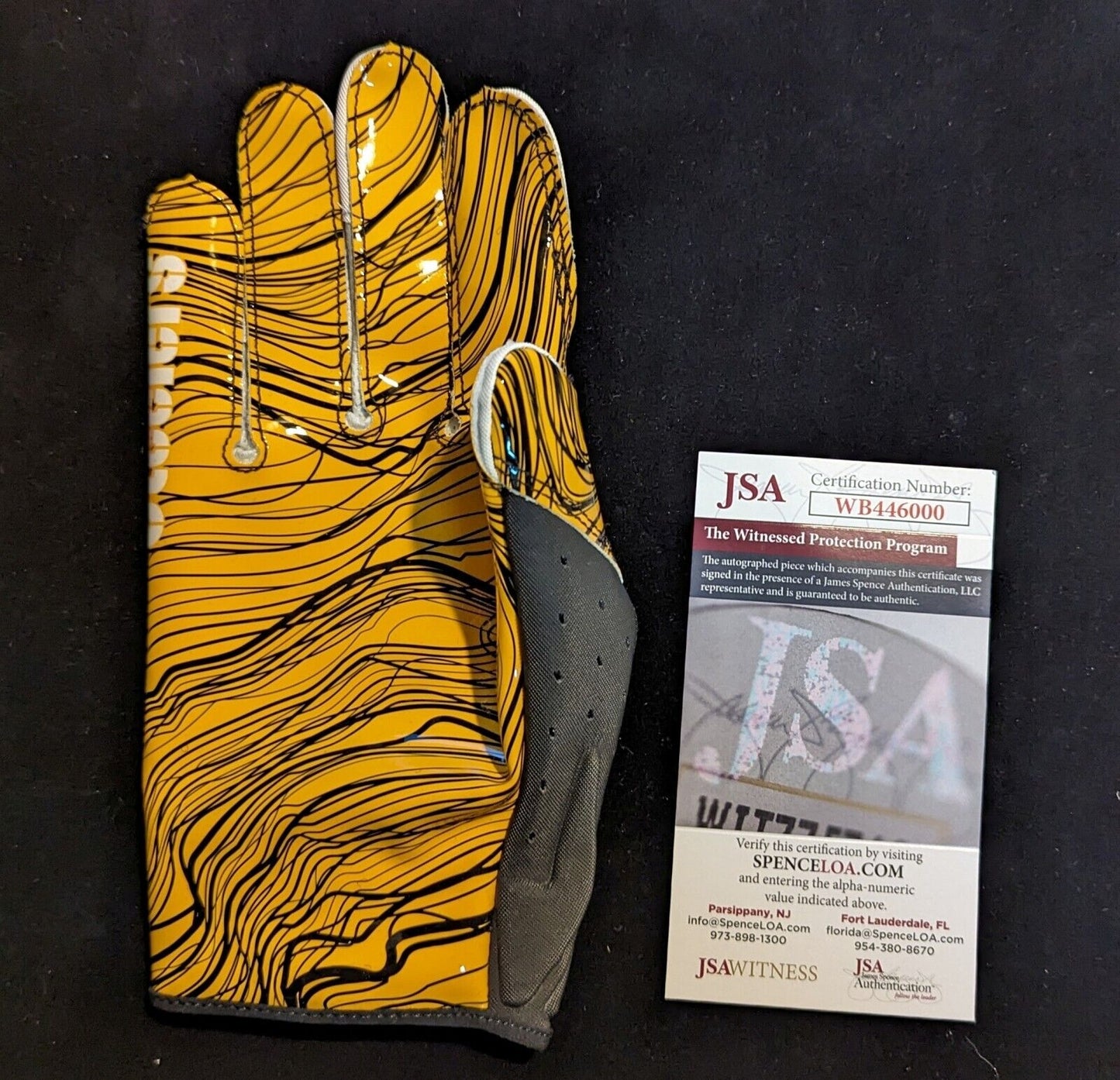 Pittsburgh Steelers Joey Porter Jr & Sr Signed Pair Of Gloves Jsa Coa