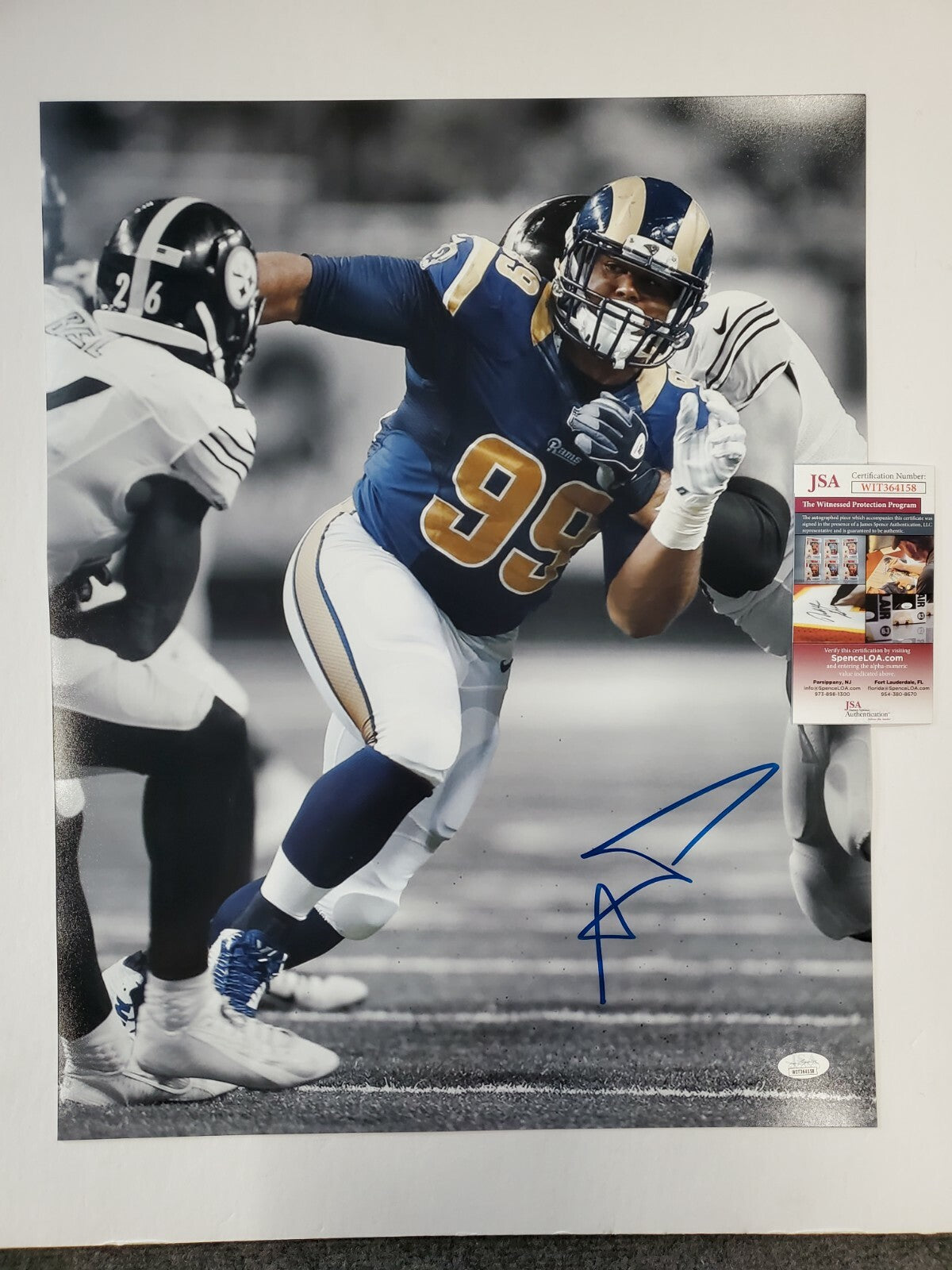 Los Angeles Rams Aaron Donald Autographed Signed 16X20 Photo Jsa Coa