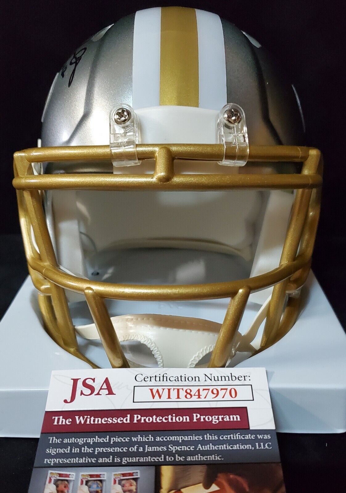 MVP Authentics New Orleans Saints Marques Colston Signed Flash Mini Helmet Jsa Coa 121.50 sports jersey framing , jersey framing