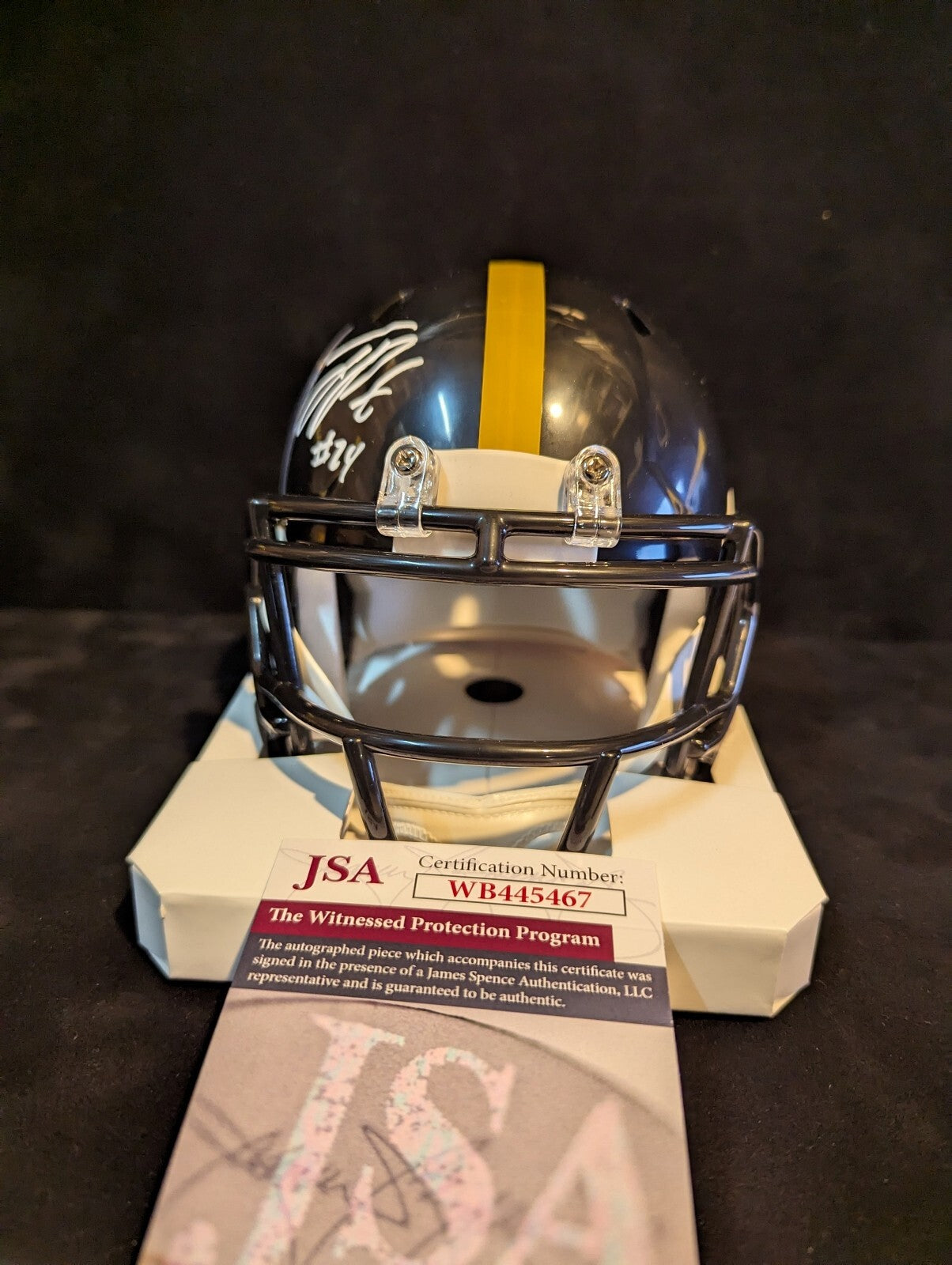 Pittsburgh Steelers Joey Porter Jr & Sr Dual Autographed Speed Mini Helmet Jsa