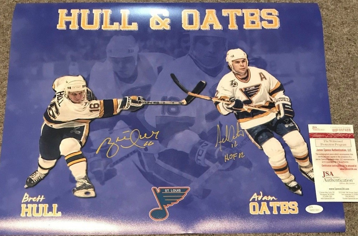 Brett Hull & Adam Oates Autographed Signed St. Louis Blues 16X20 Photo Jsa Coa