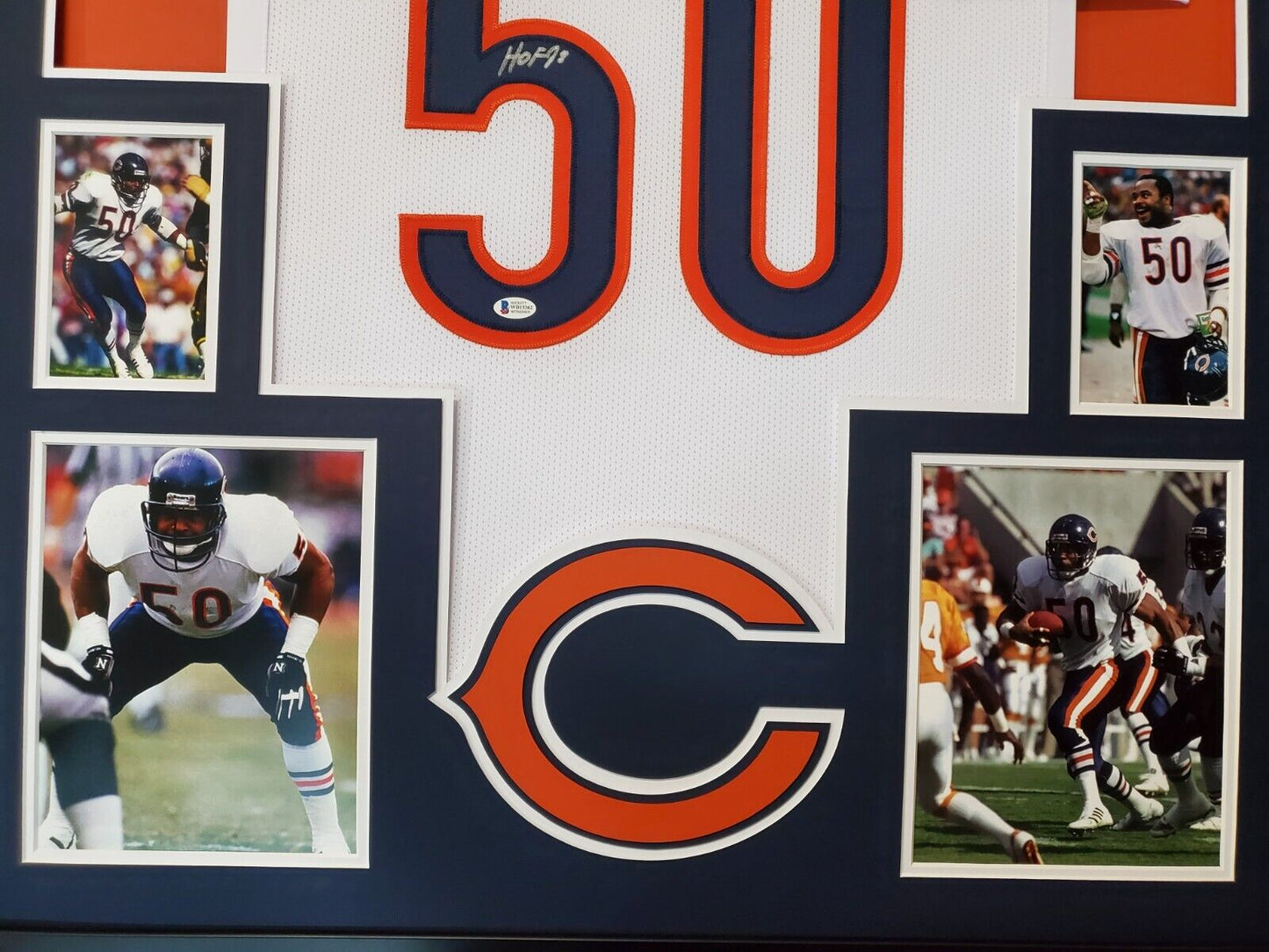 Framed Mike Singletary Autographed Signed Inscribed Chicago Bears Jersey Bas Coa