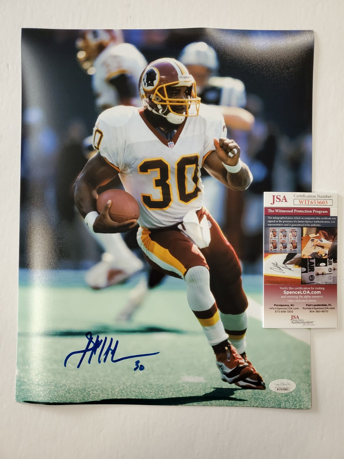 Washington Football Team Brian Mitchell Autographed 11X14 Photo Jsa Coa