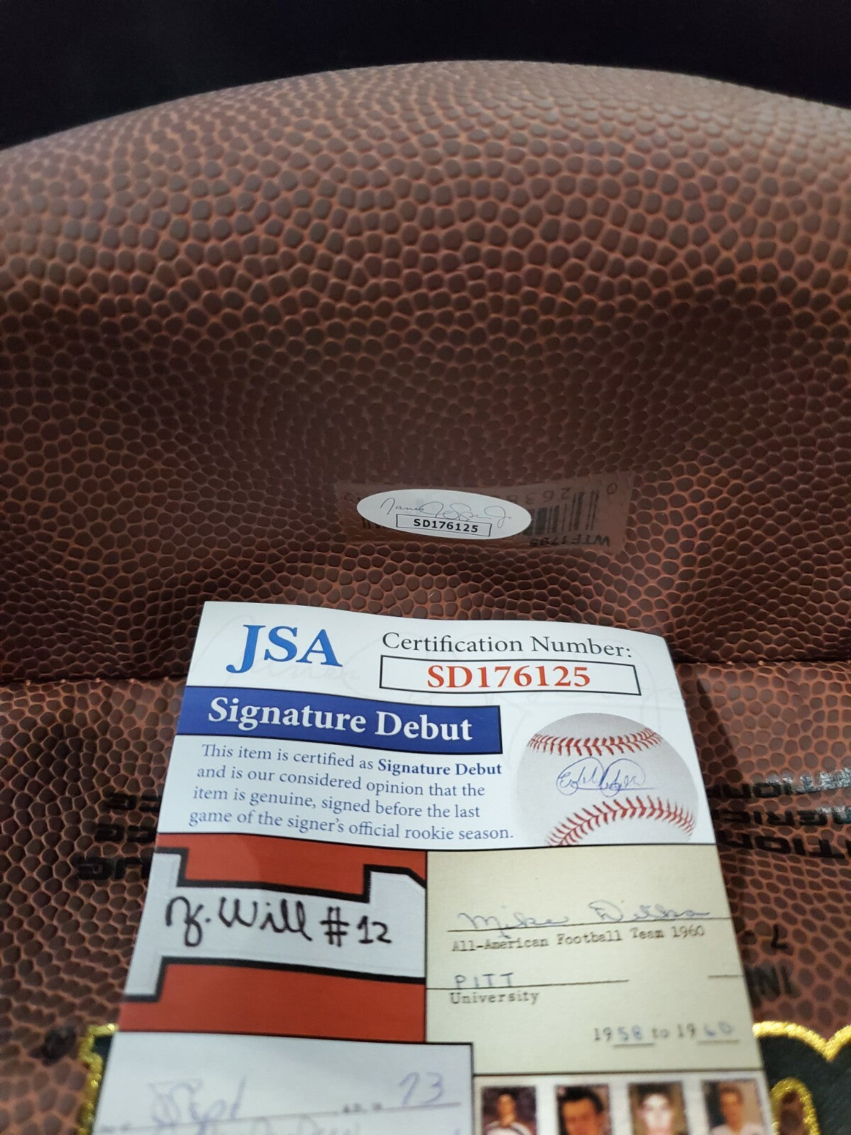 Georgia Bulldogs Nolan Smith Jr Signed Football Jsa Coa