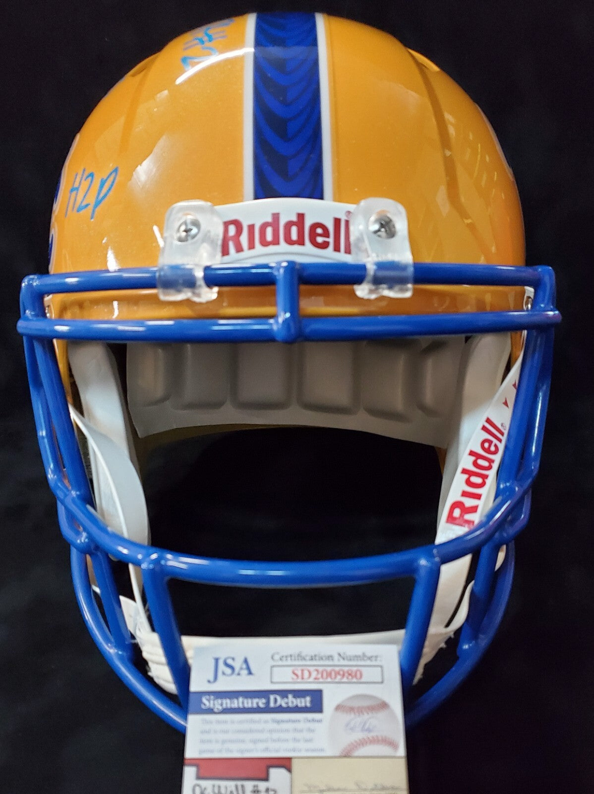 Pitt Panthers Izzy Abanikanda Signed 3X Inscribed Full Size Replica Helmet Jsa