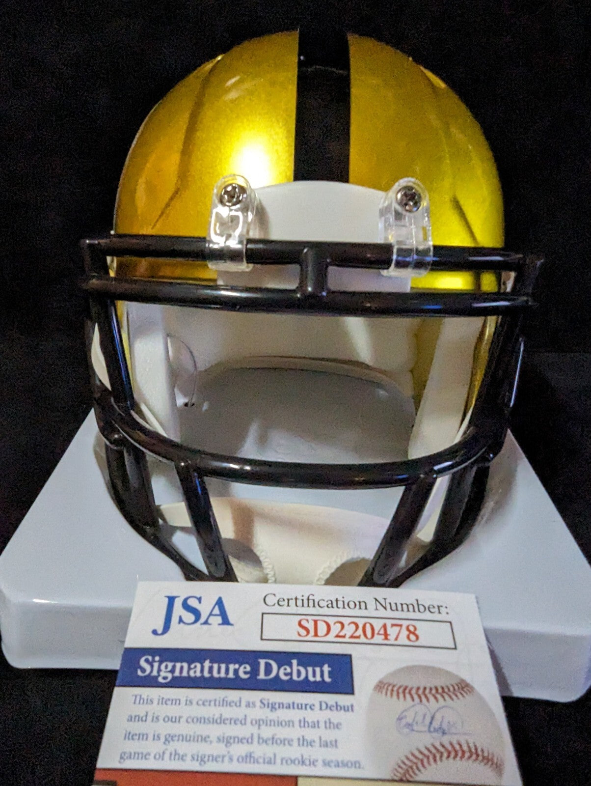 Pittsburgh Steelers Joey Porter Jr Autographed Flash Mini Helmet Jsa Coa