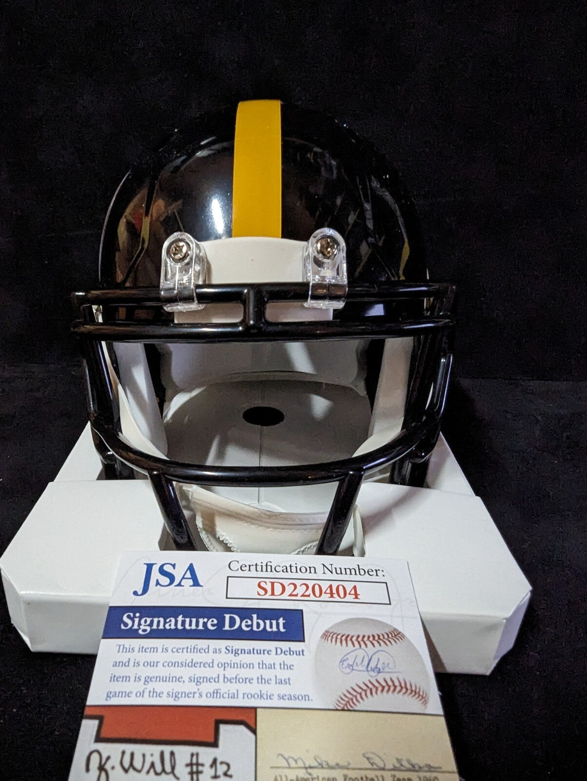 Pittsburgh Steelers Joey Porter Jr Autographed Speed Mini Helmet Jsa Coa