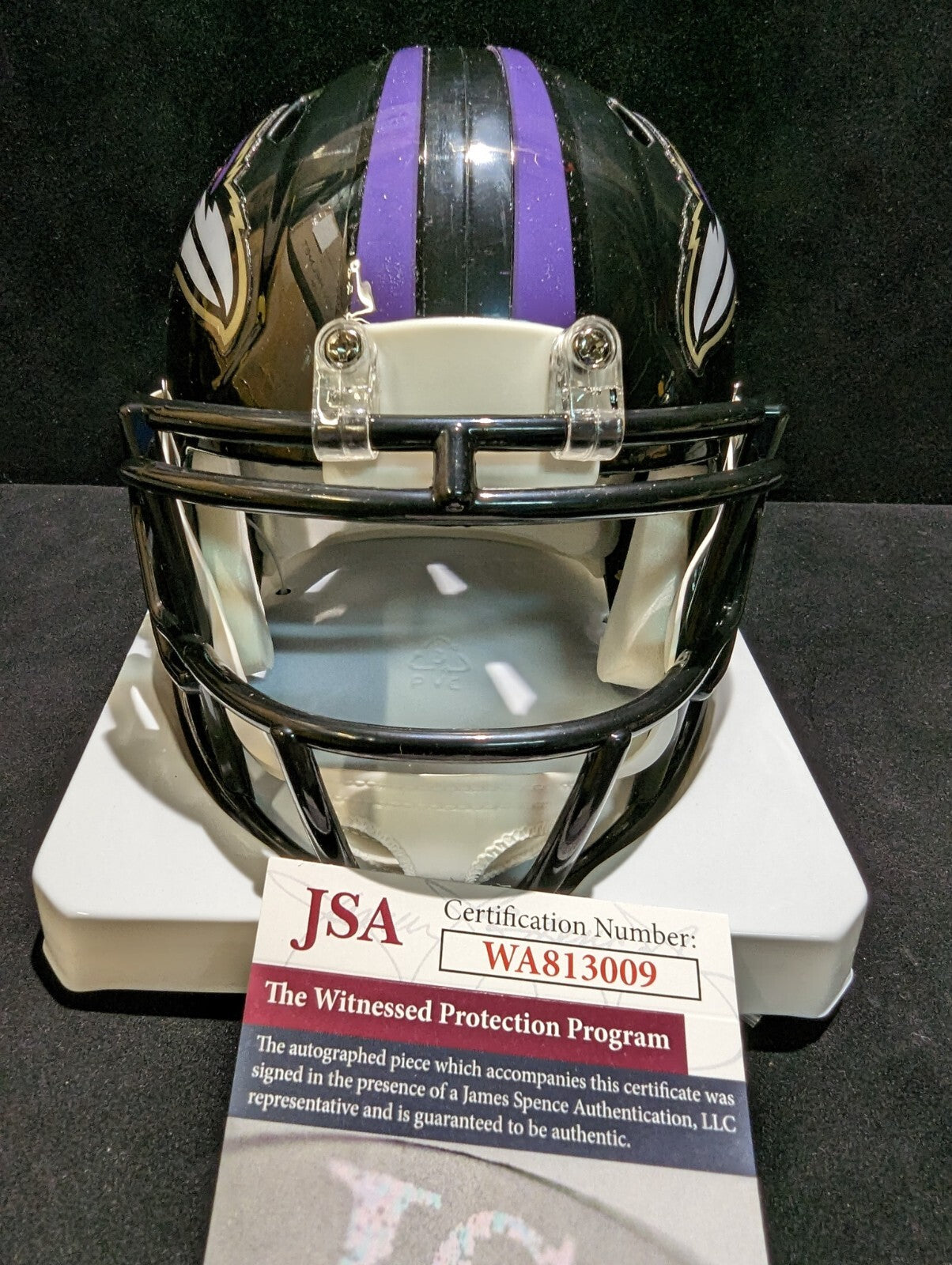 Baltimore Ravens Patrick Queen Autographed Signed Mini Helmet Jsa Coa