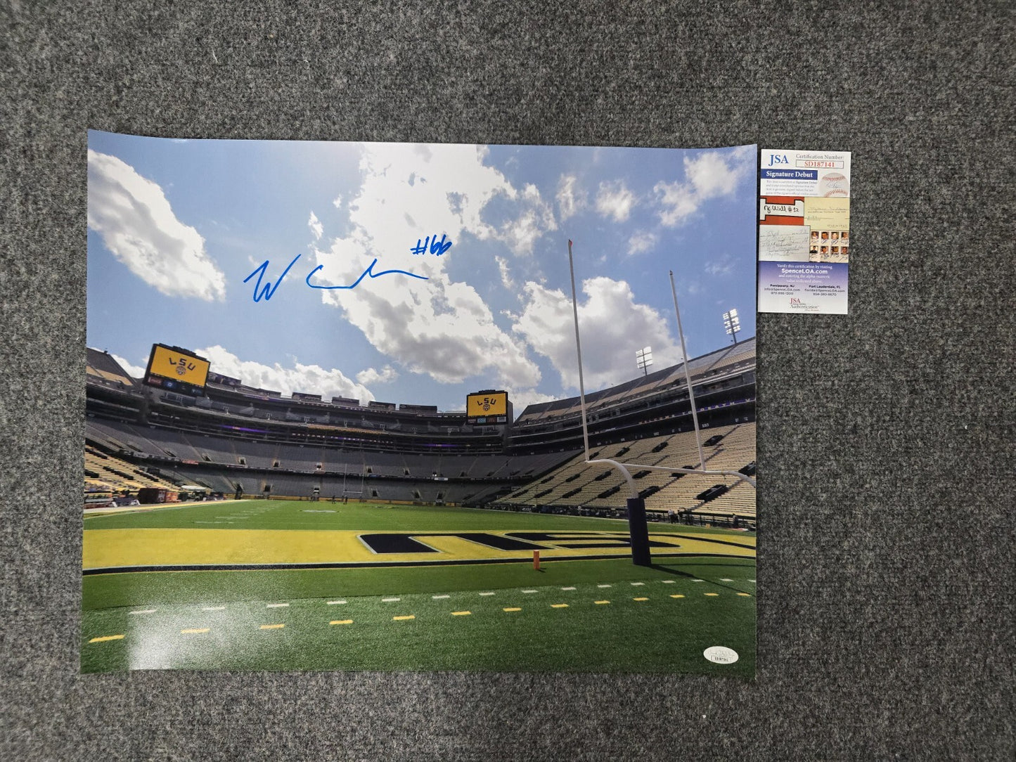 Lsu Tigers Will Campbell Autographed 16X20 Photo Jsa Coa