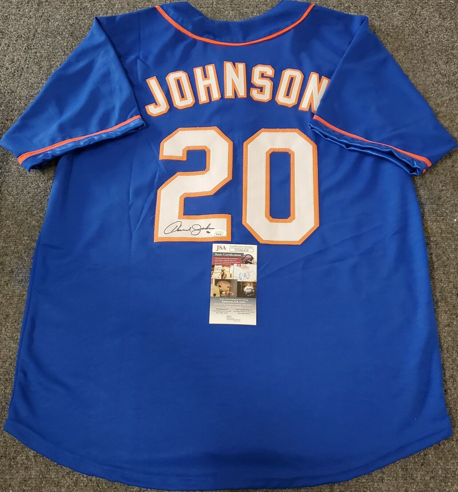New York Mets Howard Johnson Autographed Signed Jersey Jsa Coa