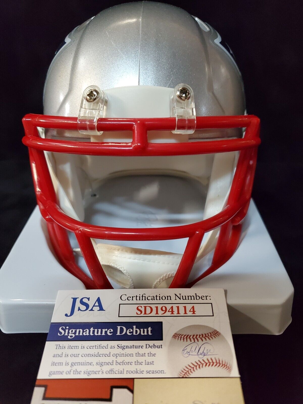 New England Patriots Shaun Wade Autographed Signed Speed Mini Helmet Jsa Coa