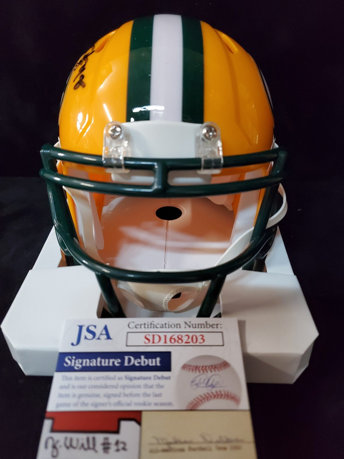 Green Bay Packers Devonte Wyatt Autographed Signed Speed Mini Helmet Jsa Coa