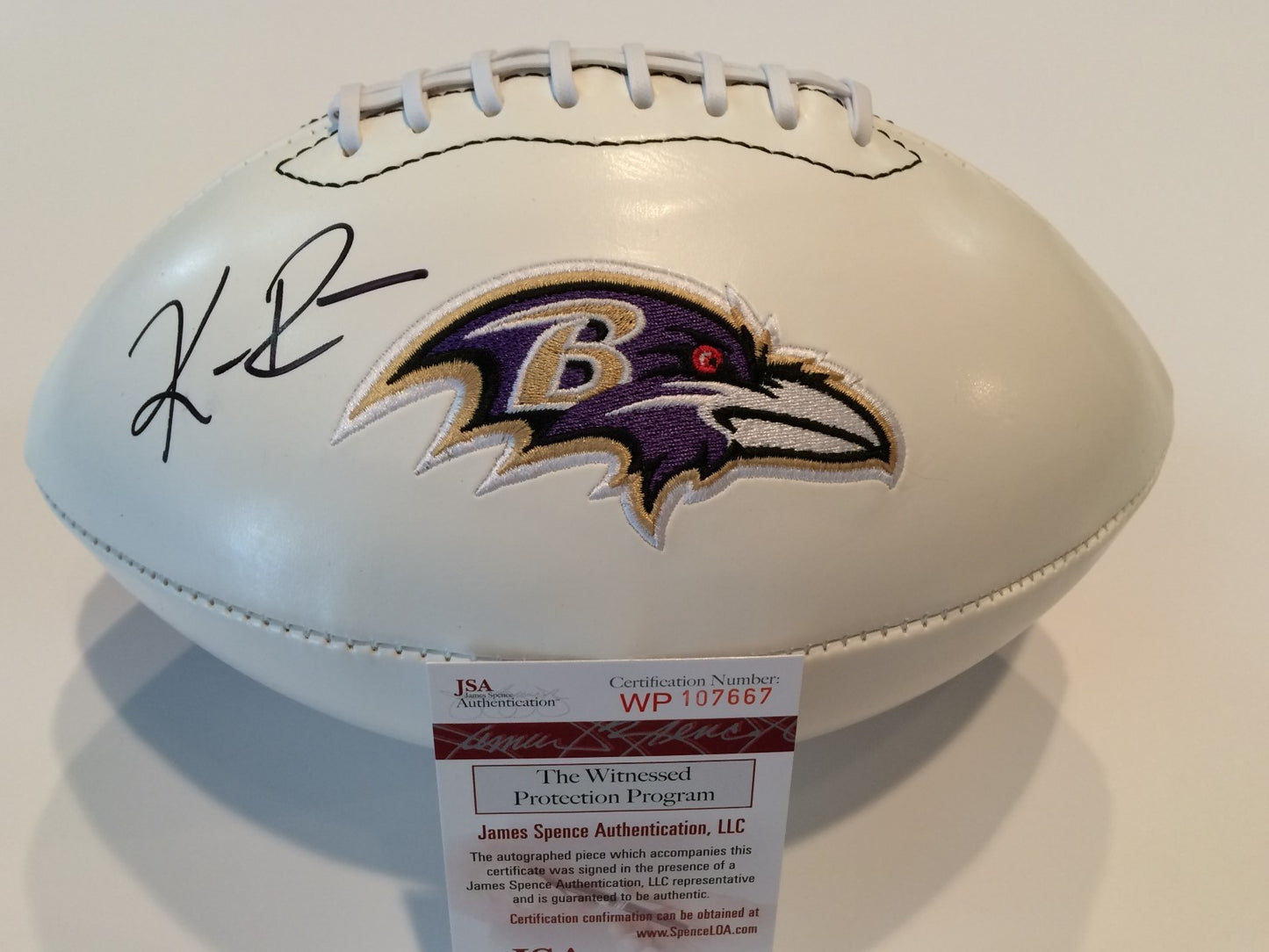 Keenan Reynolds Autographed Signed Baltimore Ravens Logo Football Jsa Coa