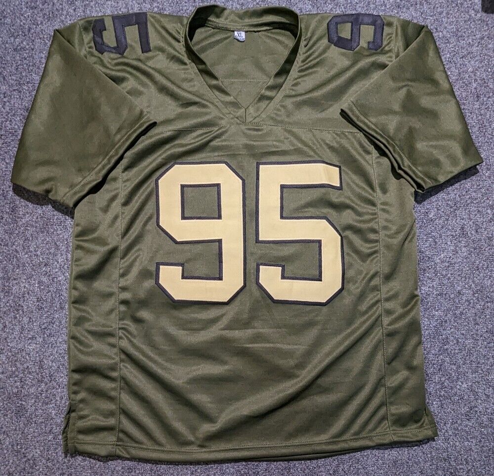 MVP Authentics Denver Broncos Derek Wolfe Autographed Signed Salute To Service Jersey Jsa Coa 108 sports jersey framing , jersey framing