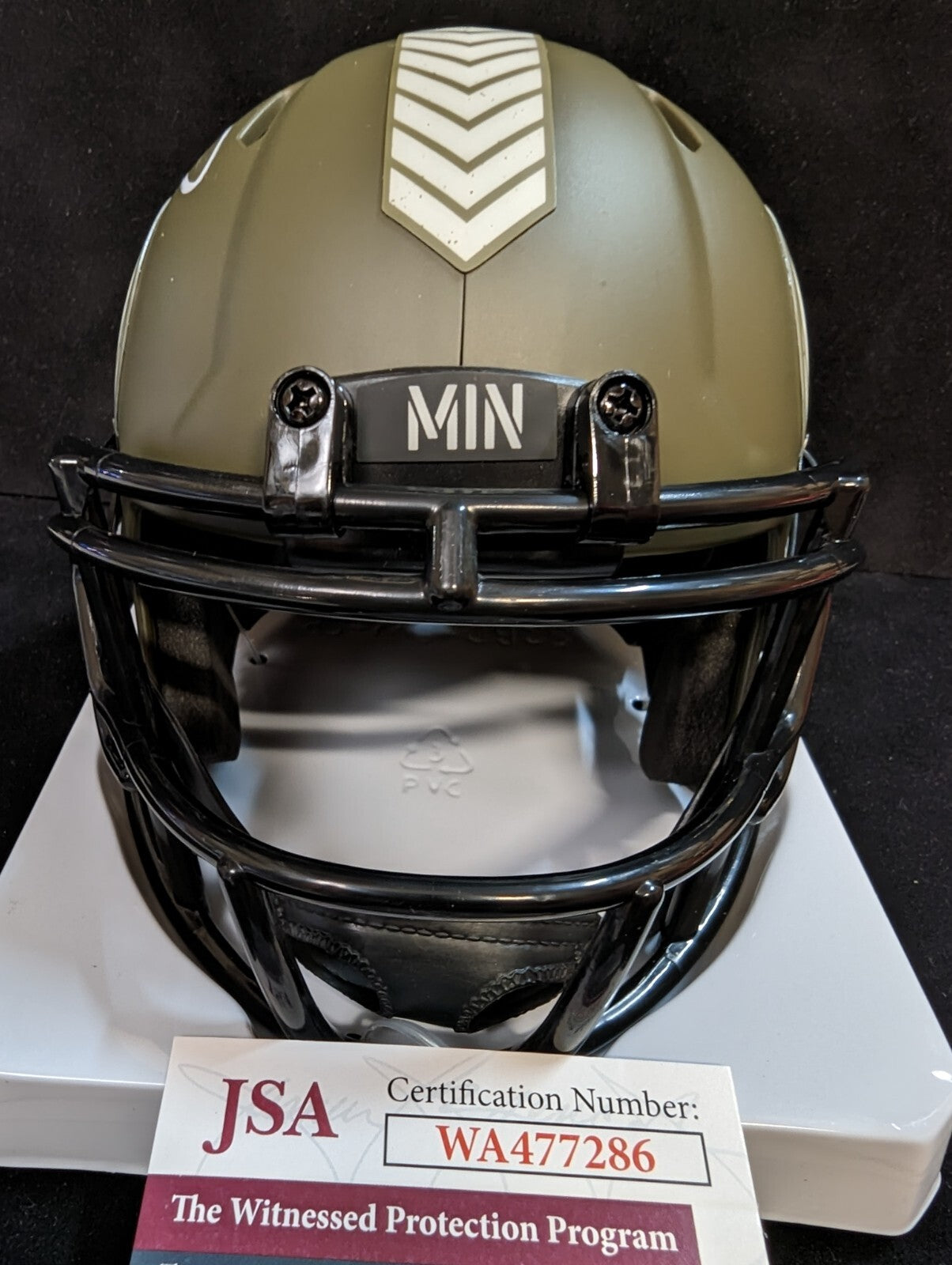 Minnesota Vikings Daunte Culpepper Autographed Signed Salute Mini Helmet Jsa Coa