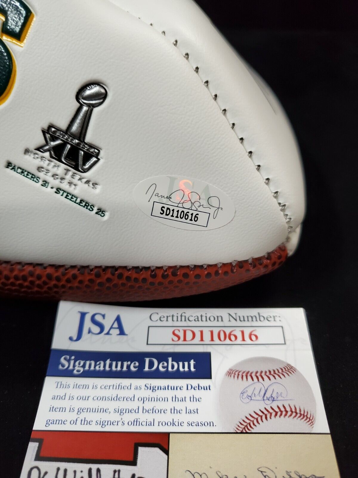 MVP Authentics Green Bay Packers Amari Rodgers Autographed Signed Logo Football Jsa Coa 126 sports jersey framing , jersey framing