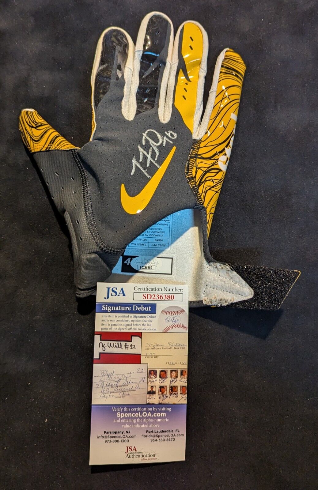 Pittsburgh Steelers Troy Fautanu Signed Glove Jsa Coa