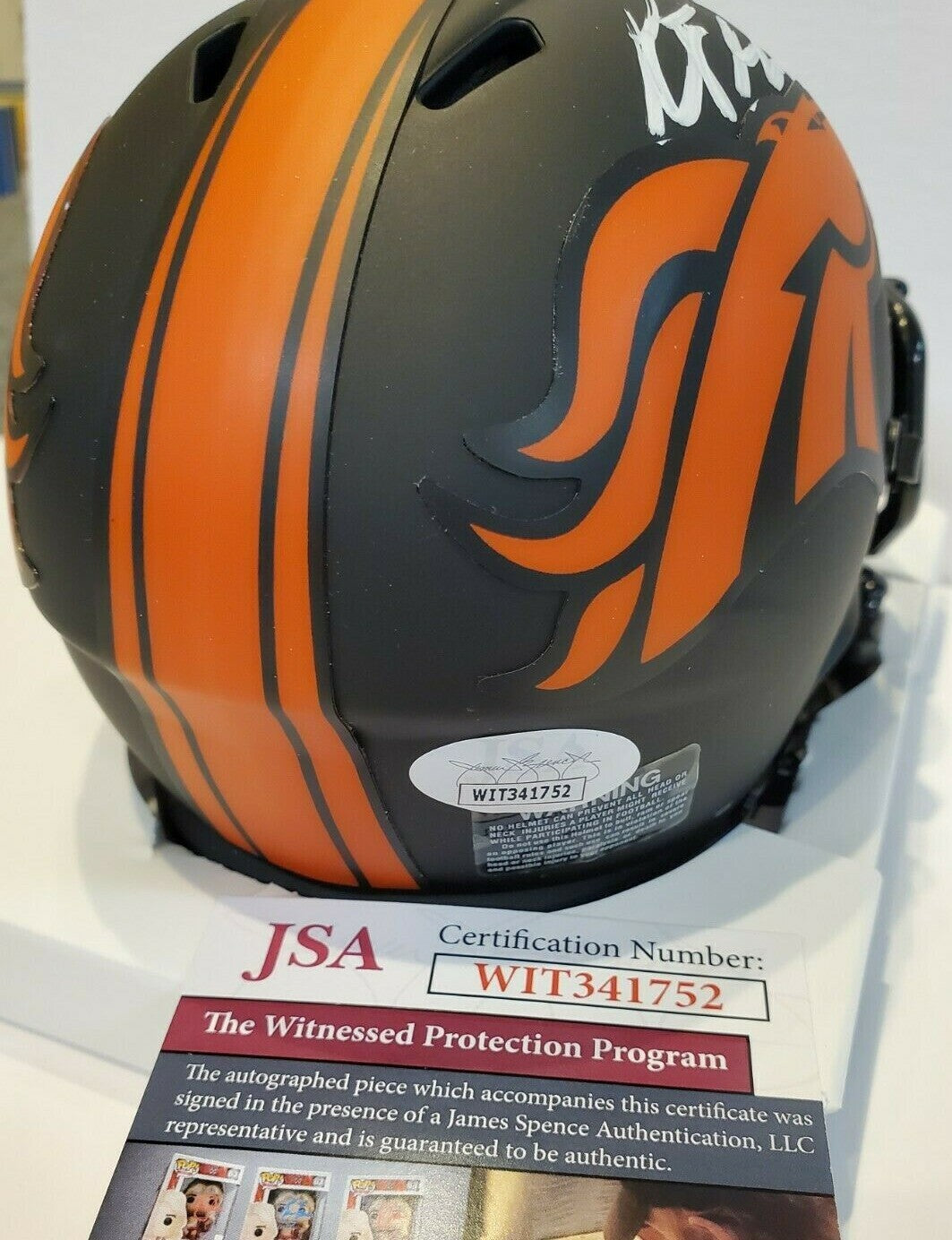 Kj Hamler Autographed Signed Denver Broncos Eclipse Mini Helmet Jsa Coa