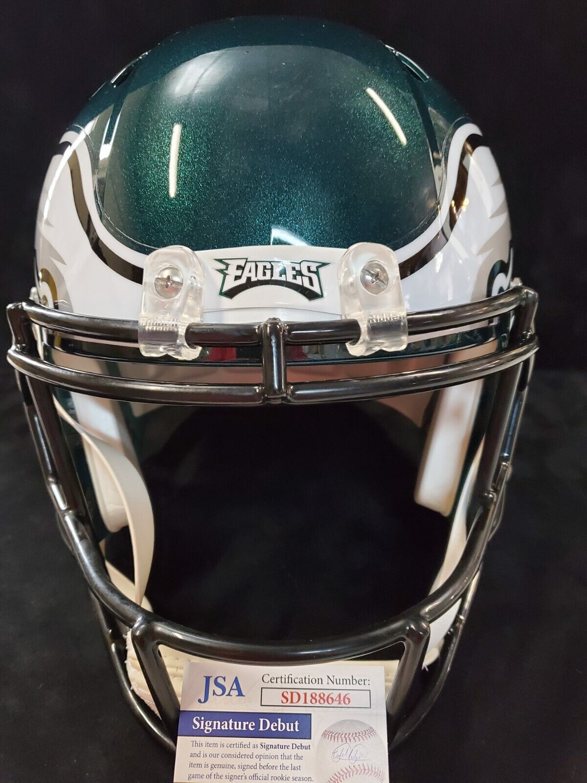 Philadelphia Eagles Jordan Davis Signed Full Size Speed Replica Helmet Jsa Coa