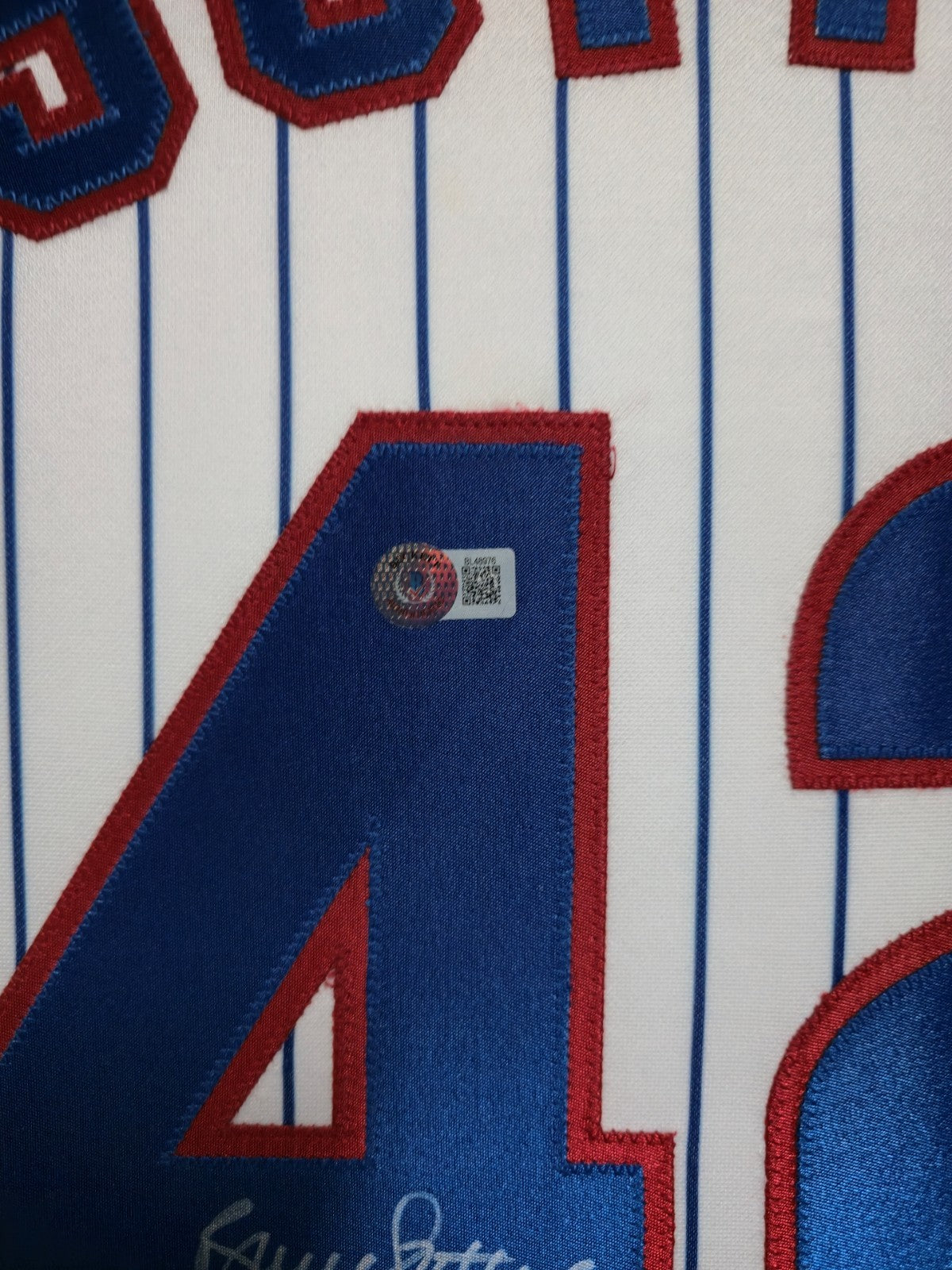 Framed Chicago Cubs Bruce Sutter Autographed Signed Jersey Beckett Holo