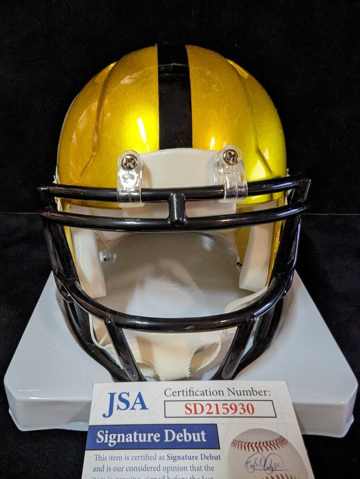 MVP Authentics Pittsburgh Steelers Broderick Jones Autographed Flash Mini Helmet Jsa Coa 90 sports jersey framing , jersey framing