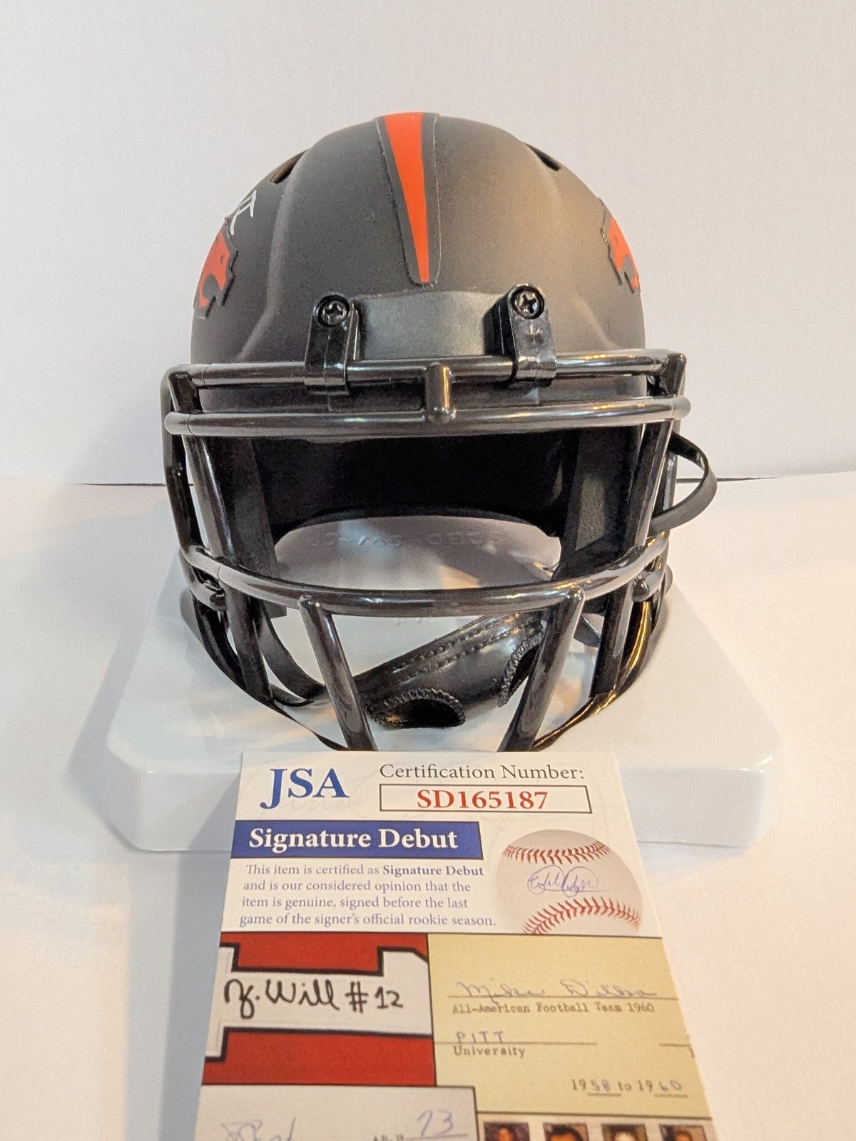 Denver Broncos Patrick Surtain Ii Signed Eclipse White Sig Mini Helmet Jsa Coa