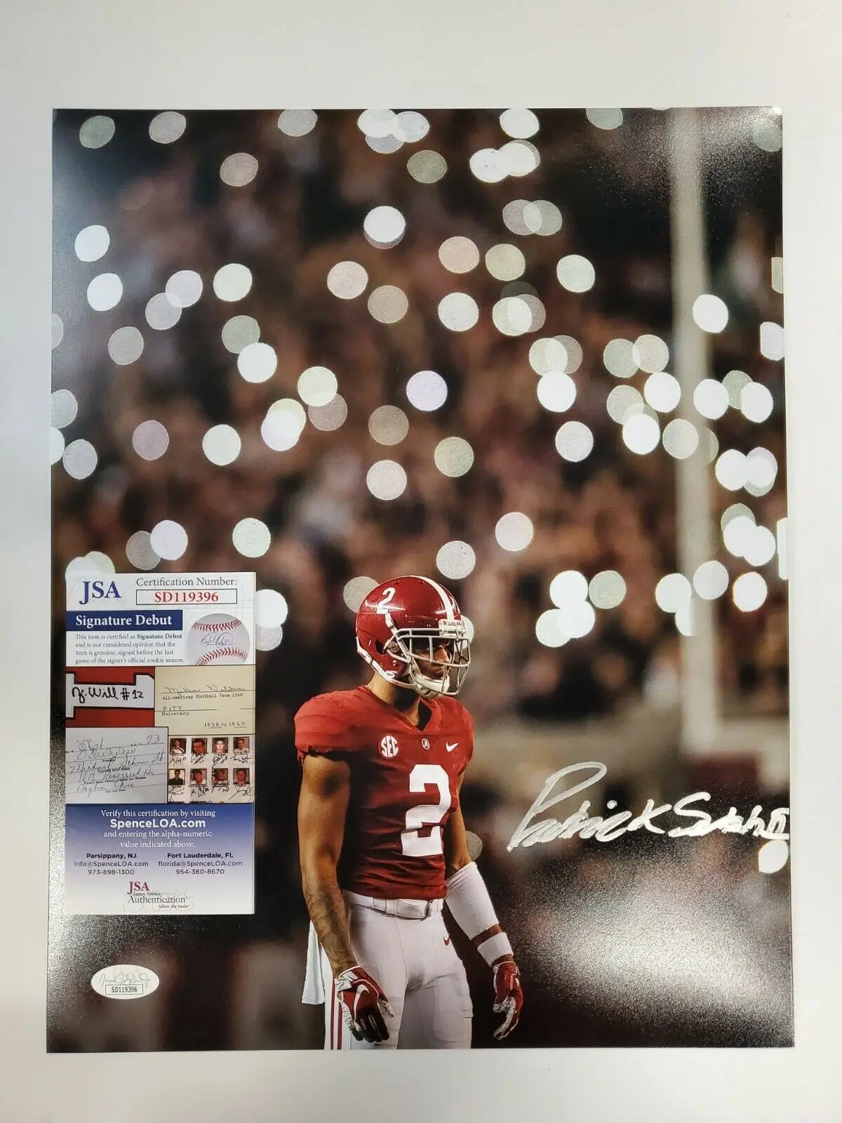 MVP Authentics Alabama Crimson Tide Patrick Surtain Ii Autographed 11X14 Photo Jsa Coa 89.10 sports jersey framing , jersey framing