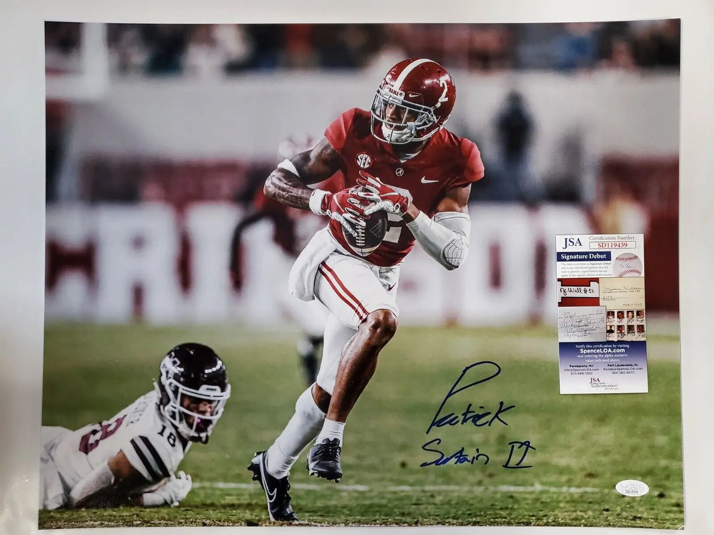 MVP Authentics Alabama Crimson Tide Patrick Surtain Ii Autographed 16X20 Photo Jsa Coa 107.10 sports jersey framing , jersey framing