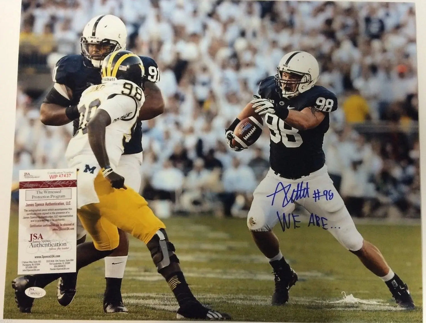 MVP Authentics Anthony Zettel Autographed Signed Insc. Penn State 16X20 Photo Jsa Coa 90 sports jersey framing , jersey framing